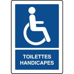 Panneau d'information vertical toilettes handicapés toilettes