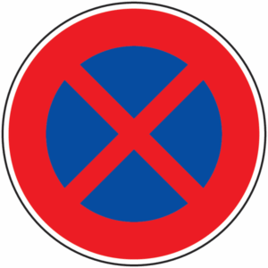 Panneau routier arrêt stationnement interdit