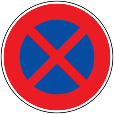 Panneau routier arrêt stationnement interdit