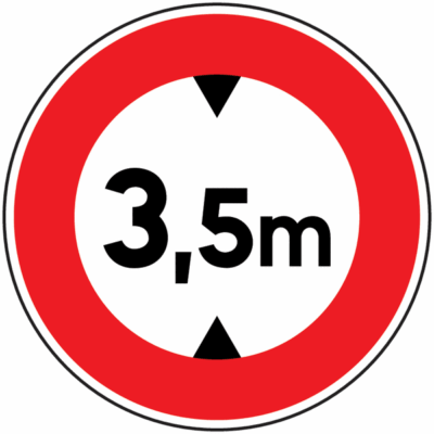 Panneau routier interdit véhicule hauteur supérieure Panneau routier interdit véhicule hauteur supérieure