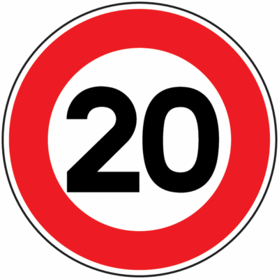 Panneau routier limitation de vitesse 20km h Panneau routier limitation de vitesse 20km h