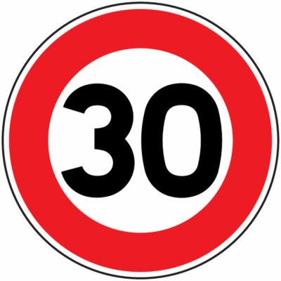 Panneau routier limitation de vitesse 30km h Panneau routier limitation de vitesse 30km h