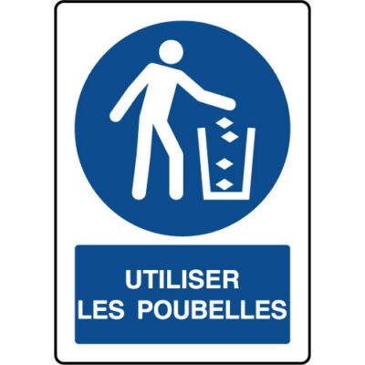 Panneau vertical utiliser les poubelles Panneau vertical