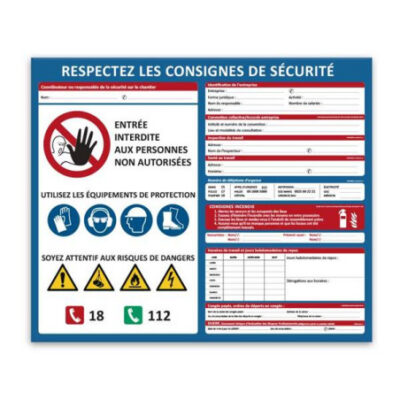 Affichage Code du travail pour les chantiers
