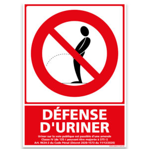 panneau-defense-d-uriner plaquette défense d’uriner