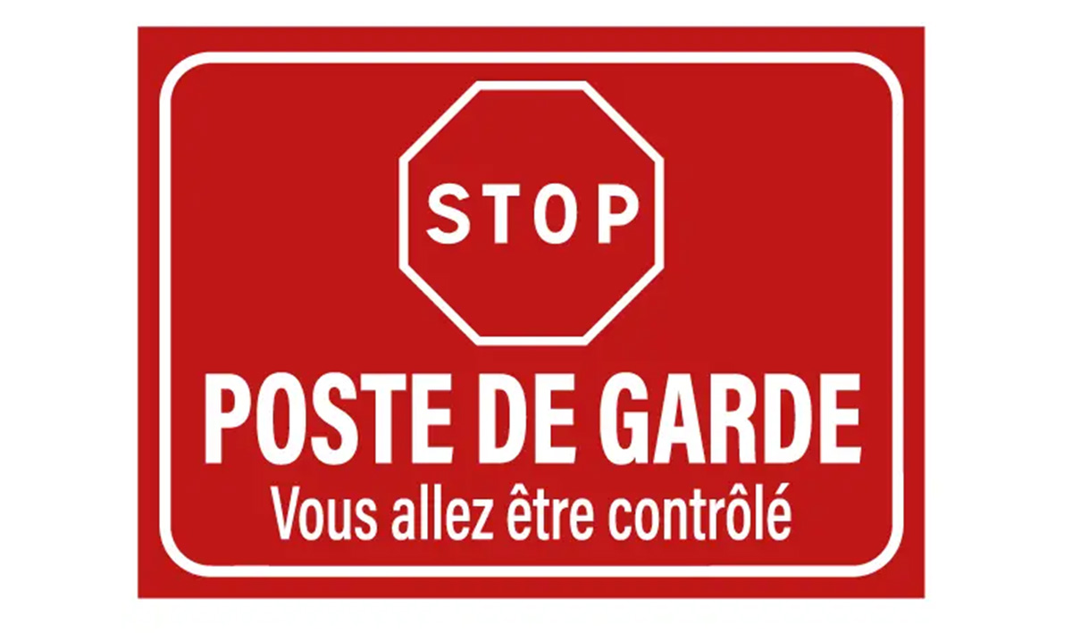 panneau poste de garde