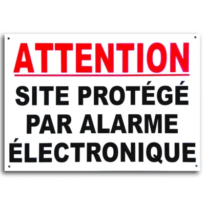 Panneau site protégé par alarme