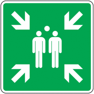 pont-de-rassenblement Pictogramme point de rassemblement incendie