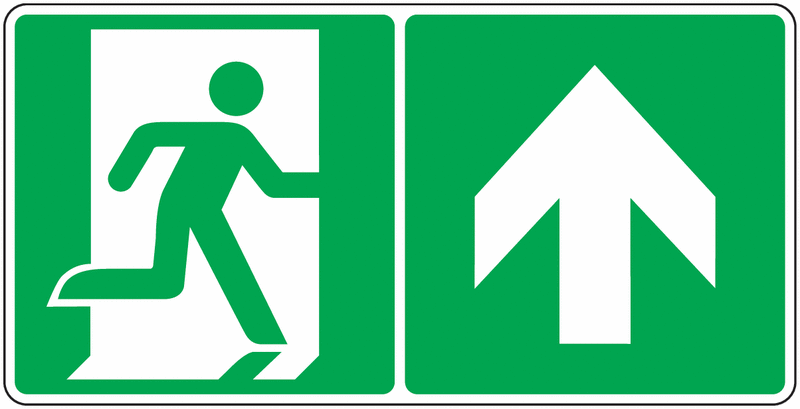 Pictogramme Sortie de Secours Flèche Haut