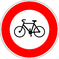 Panneau routier accès interdit aux cyclistes.