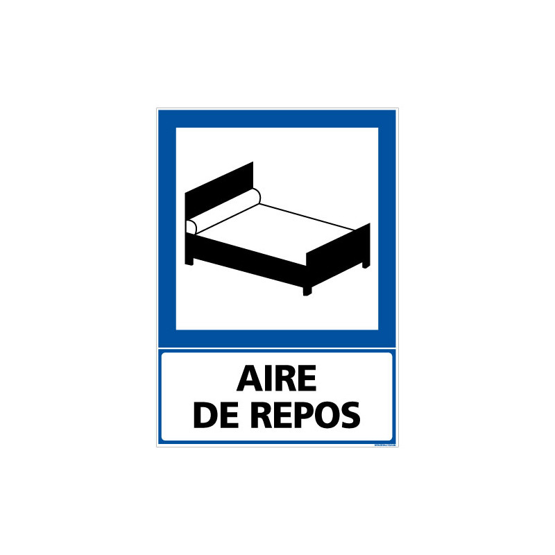 Panneau routier indiquant une aire de repos.