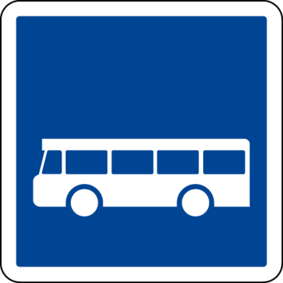 Panneau de signalisation pour arrêt de bus.