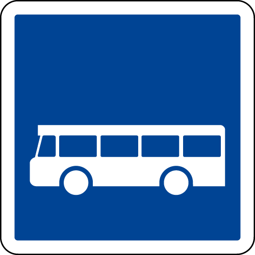 Panneau de signalisation pour arrêt de bus.