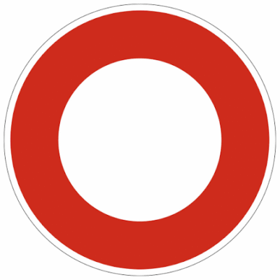 Panneau circulation interdite à tous les véhicules dans les deux sens.