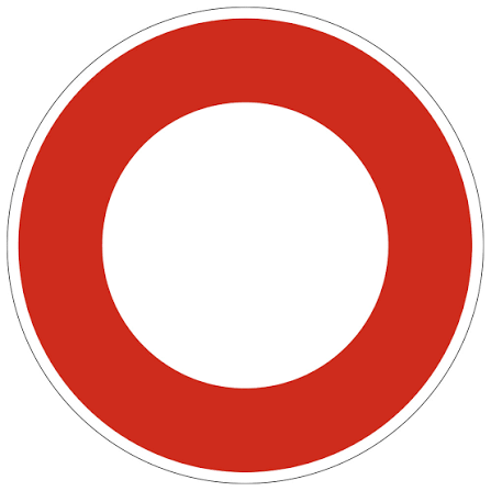 Panneau circulation interdite à tous les véhicules dans les deux sens.