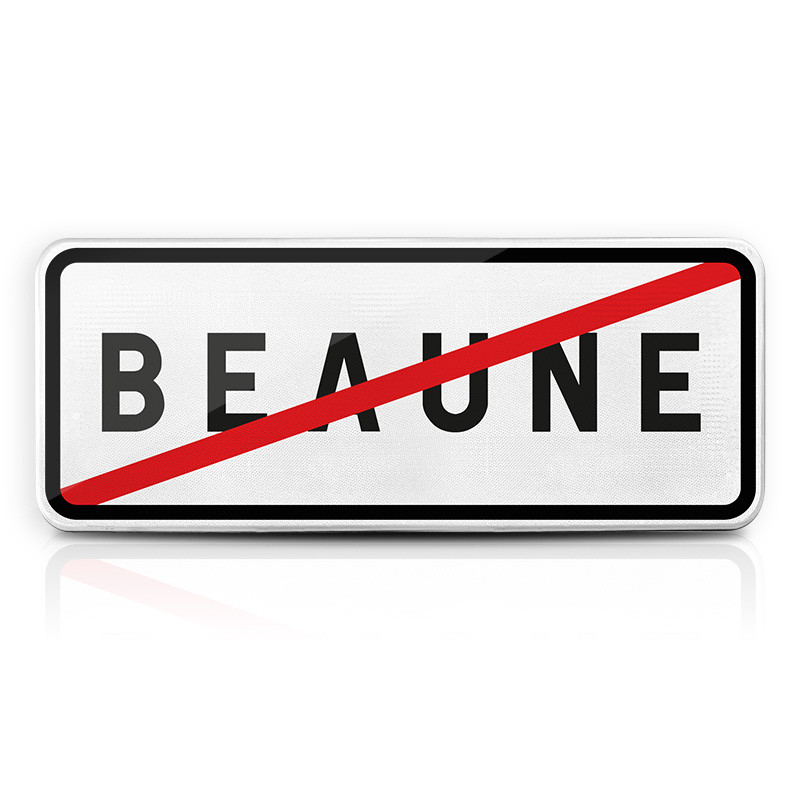 Panneau d’entrée ou de sortie d’agglomération avec nom de ville personnalisable.