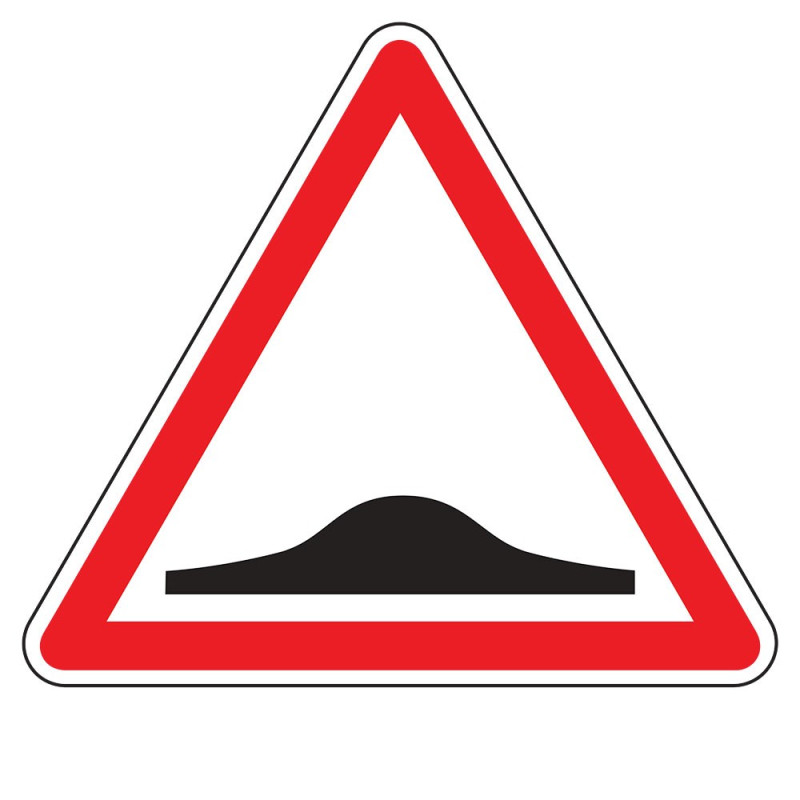 Panneau de danger annonçant un ralentisseur ou un dos d’âne.